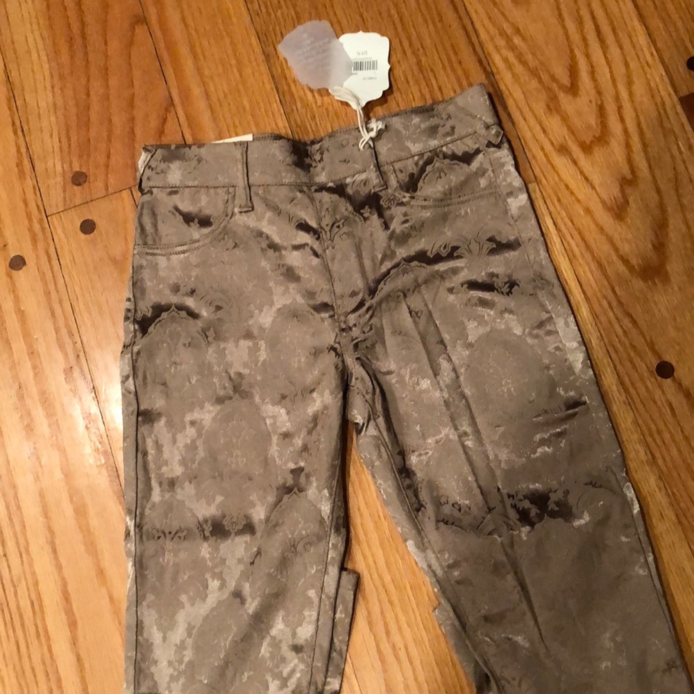 Gold floral pants